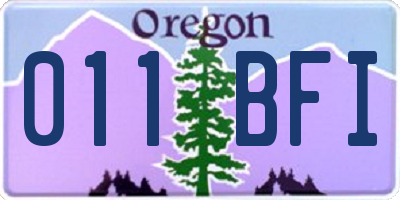 OR license plate 011BFI
