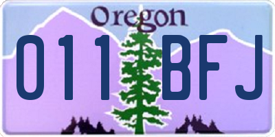 OR license plate 011BFJ