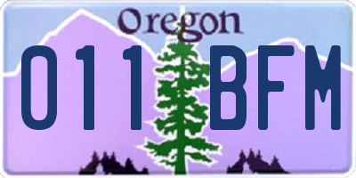 OR license plate 011BFM