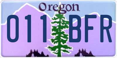 OR license plate 011BFR