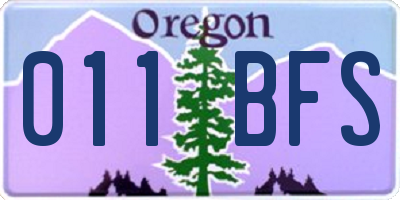 OR license plate 011BFS