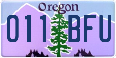 OR license plate 011BFU