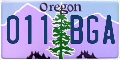 OR license plate 011BGA