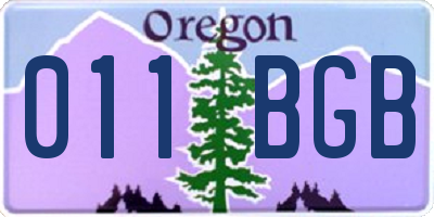 OR license plate 011BGB