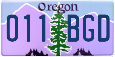 OR license plate 011BGD