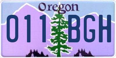 OR license plate 011BGH