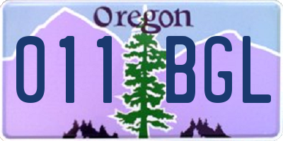 OR license plate 011BGL