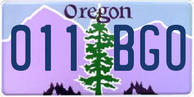 OR license plate 011BGO