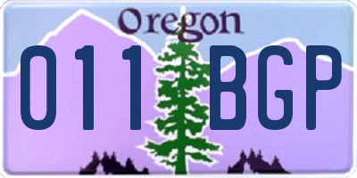 OR license plate 011BGP