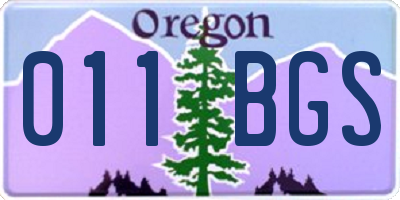 OR license plate 011BGS