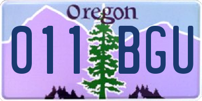 OR license plate 011BGU
