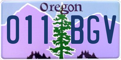 OR license plate 011BGV