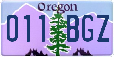 OR license plate 011BGZ