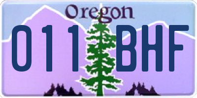 OR license plate 011BHF