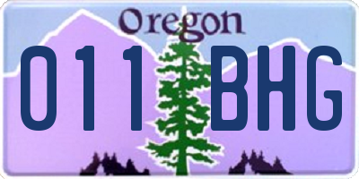 OR license plate 011BHG