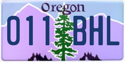 OR license plate 011BHL