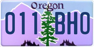 OR license plate 011BHO