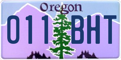 OR license plate 011BHT