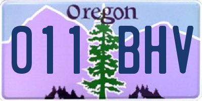 OR license plate 011BHV