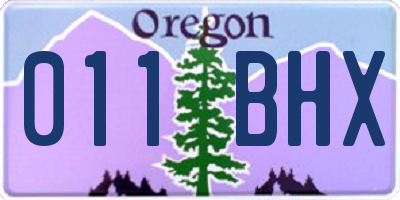 OR license plate 011BHX