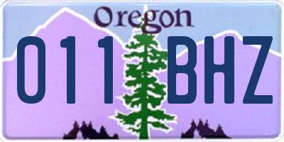 OR license plate 011BHZ
