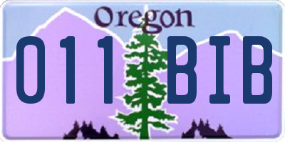 OR license plate 011BIB