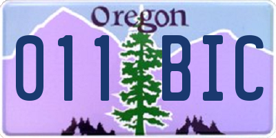OR license plate 011BIC