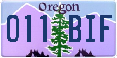 OR license plate 011BIF