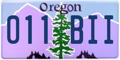 OR license plate 011BII