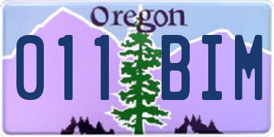 OR license plate 011BIM
