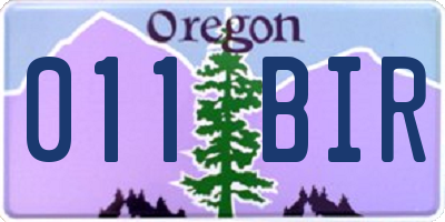 OR license plate 011BIR