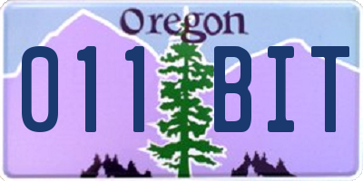 OR license plate 011BIT