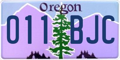 OR license plate 011BJC