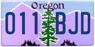 OR license plate 011BJD