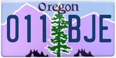 OR license plate 011BJE
