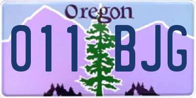 OR license plate 011BJG