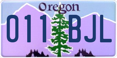 OR license plate 011BJL