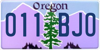 OR license plate 011BJO