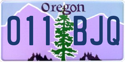 OR license plate 011BJQ