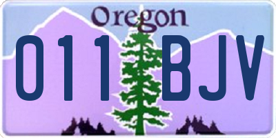 OR license plate 011BJV