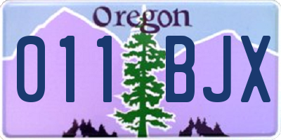 OR license plate 011BJX