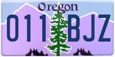 OR license plate 011BJZ