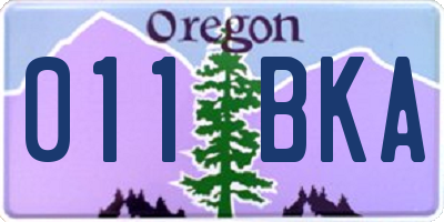 OR license plate 011BKA