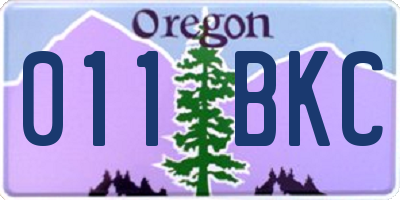 OR license plate 011BKC