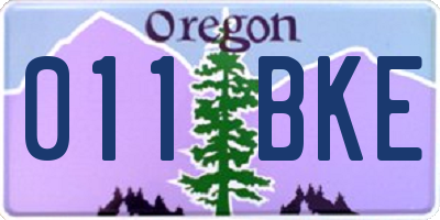 OR license plate 011BKE