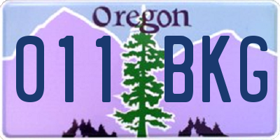 OR license plate 011BKG