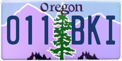 OR license plate 011BKI