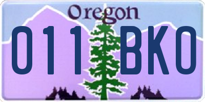 OR license plate 011BKO