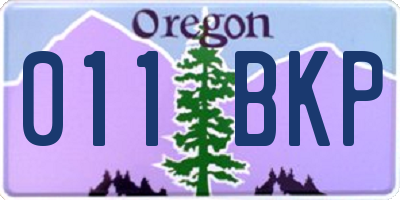 OR license plate 011BKP