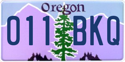 OR license plate 011BKQ